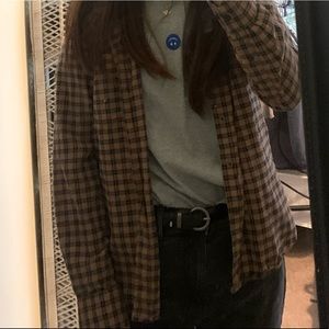 Uniqlo dress shirt cotton Browne casual button down